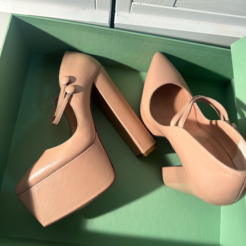 ANDREA FENZI Nude Platform Pumps - Picture 12 of 15